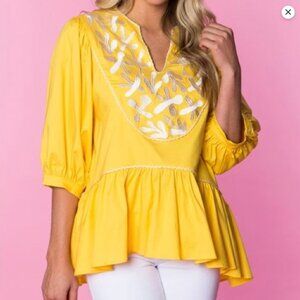 Like New Crosby Mollie Burch Yellow Blouse (fits up to Sm/Med)